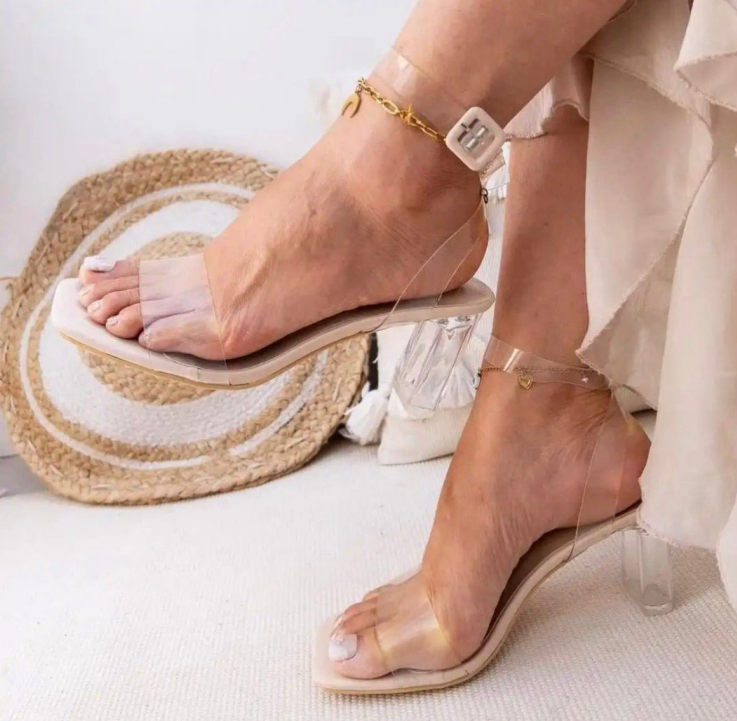 Sandalia vinilica nude CRYSTAL