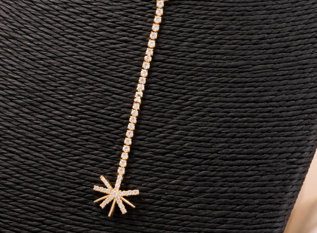Gargantilla Lariat  Plana y Strass