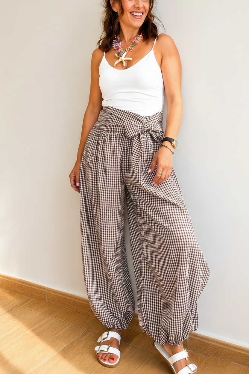 Pantalón Globo Vichy