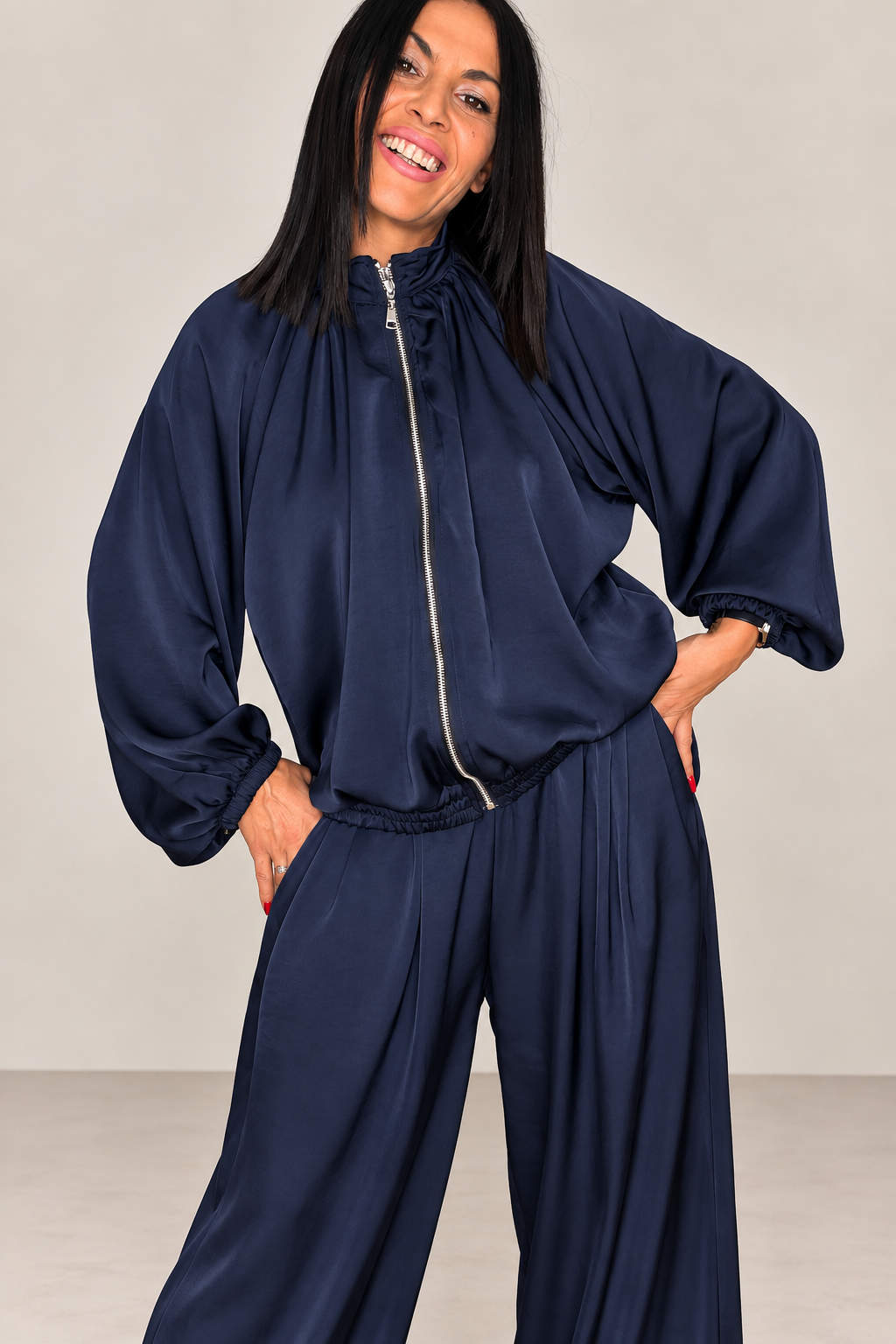 Conjunto Bomber Satén y Pantalón
