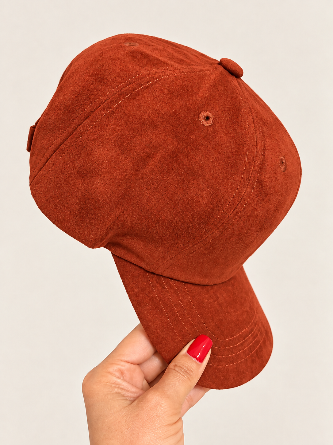 Gorra efecto piel de melocotón