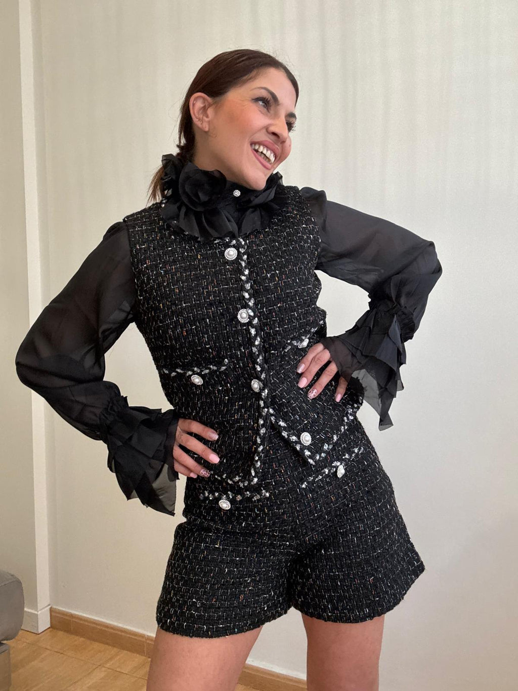 CONJUNTO TWEED PERLAS