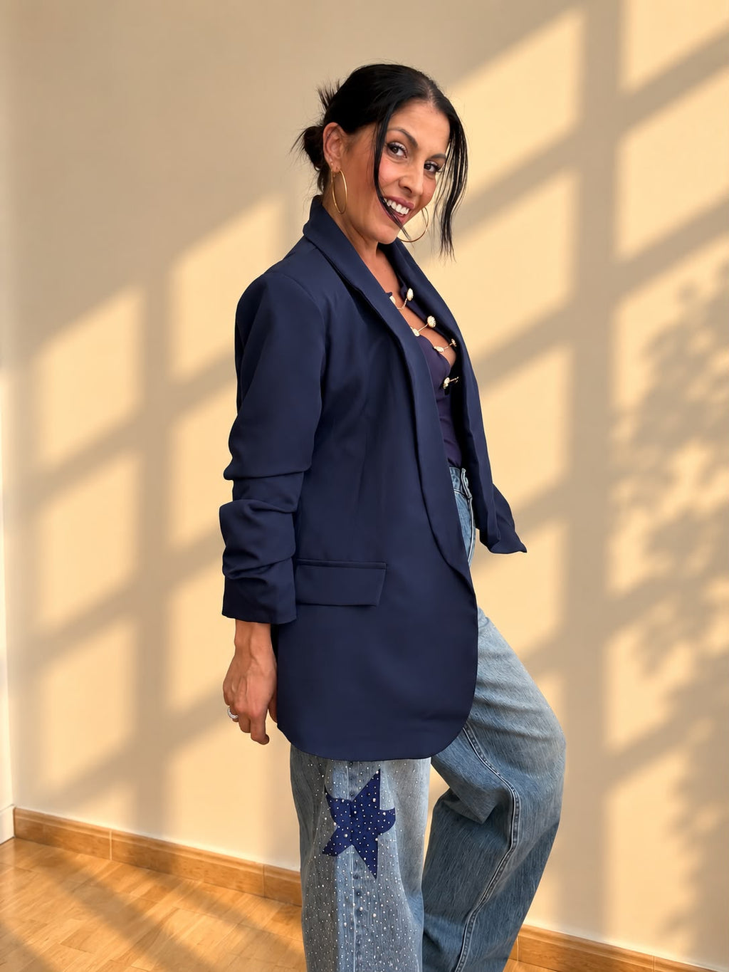 Americana Blazer Manga Fruncida