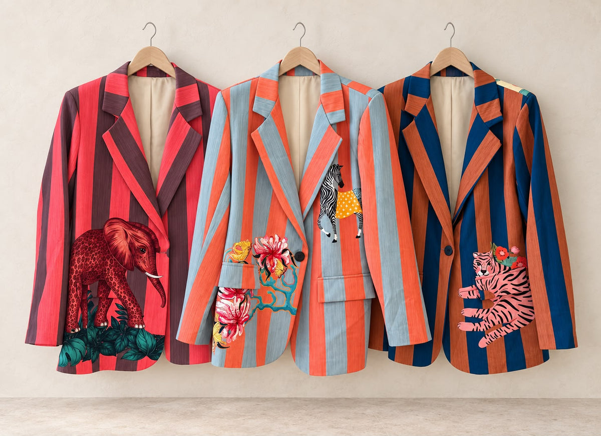 Blazer Estampada de Rayas