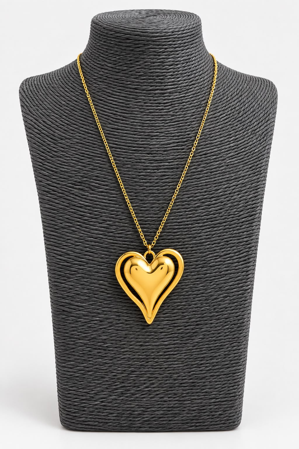 Collar largo de acero Corazón Latido