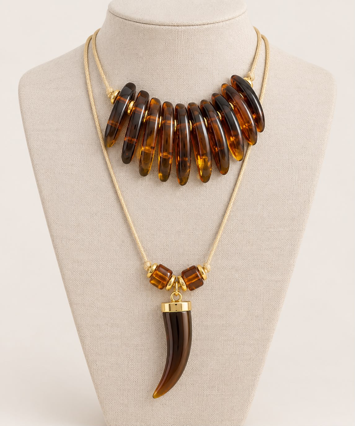 Collar de resina efecto carey
