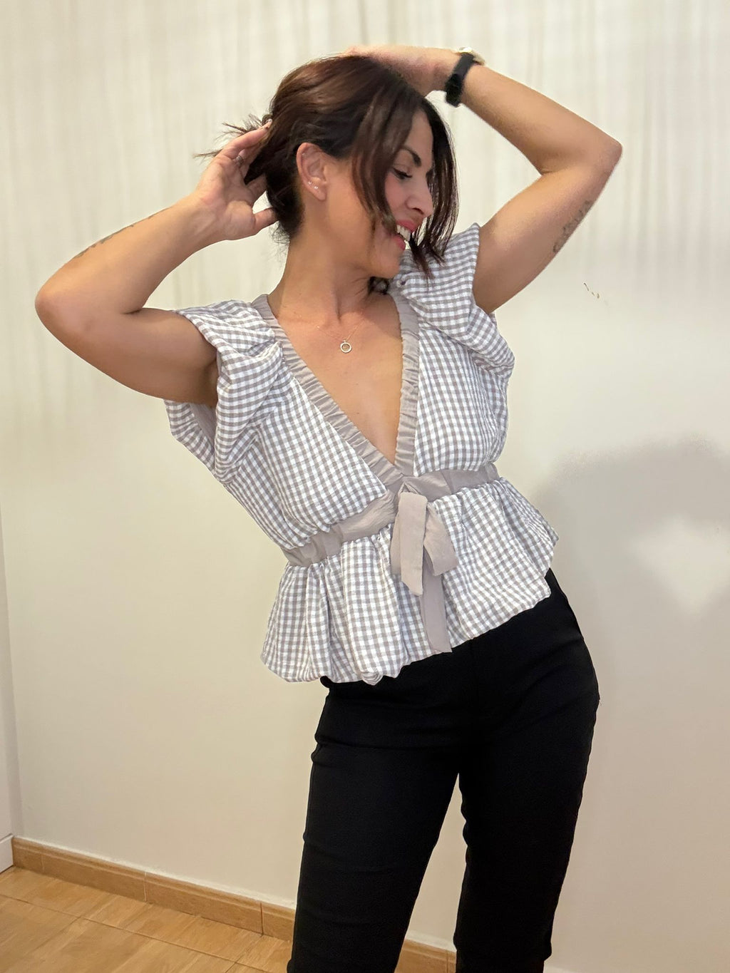 Blusa Vichy Volantes