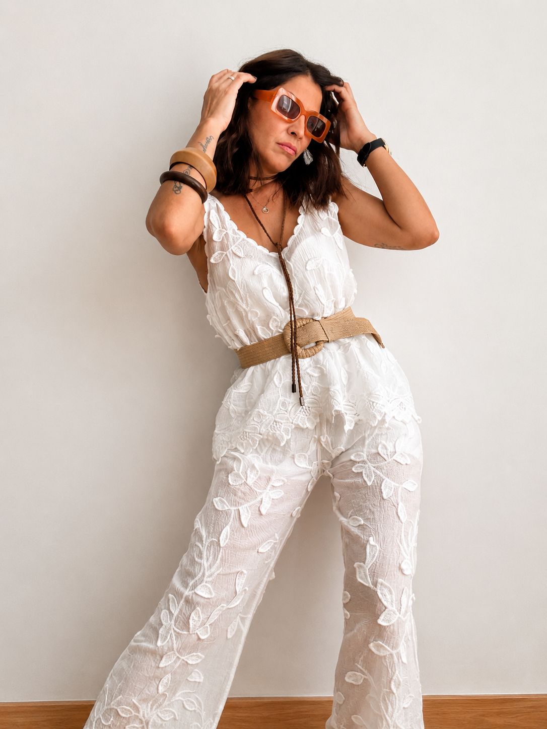 Pantalon Floral Bordado