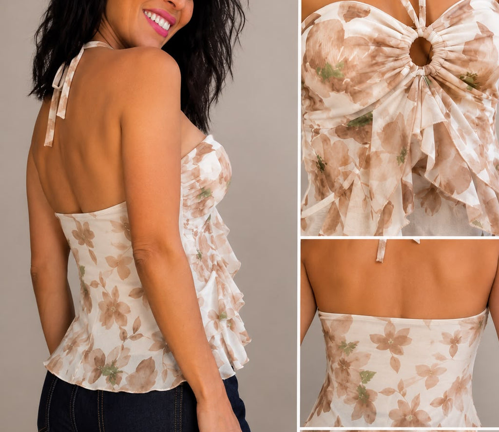 Top Halter Floral