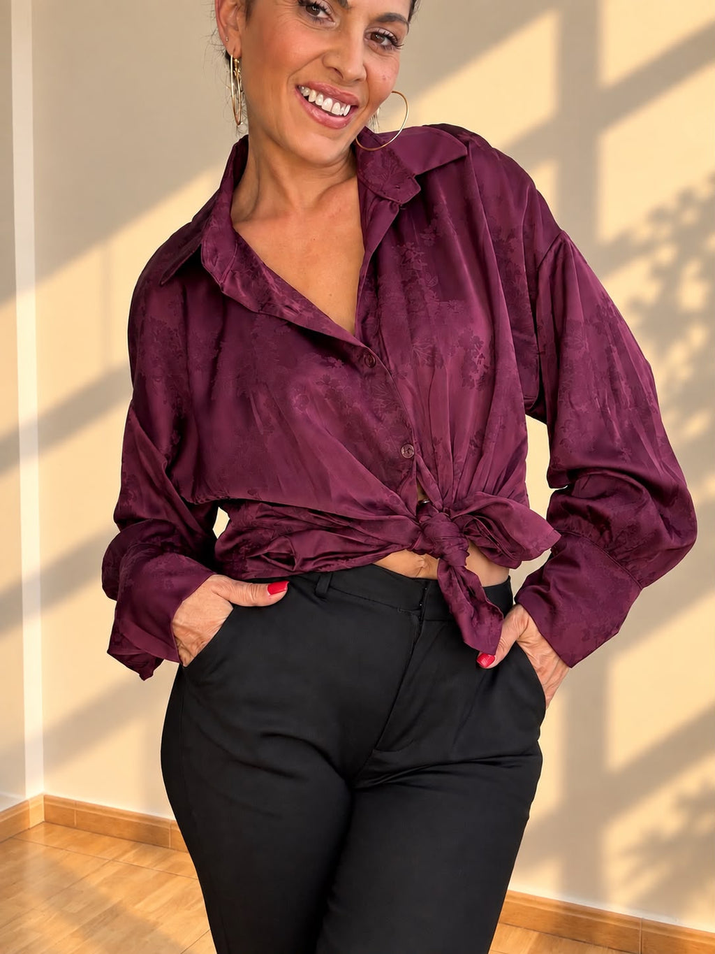 Camisa Satén Floral