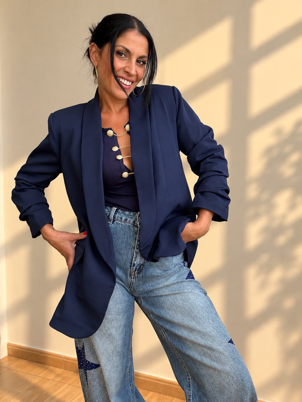 Americana Blazer Manga Fruncida