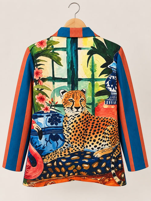 Blazer Estampada de Rayas