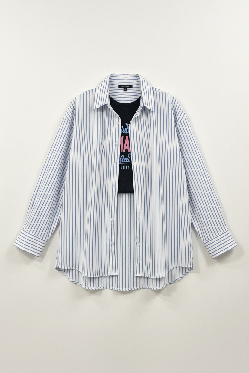 Camisa Oversize Rayas Sin Cara