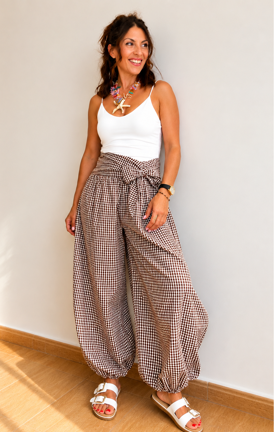 Pantalón Globo Vichy